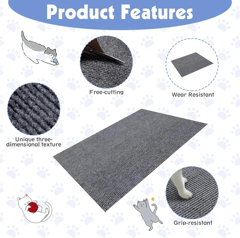 Cat Scratch Mat - Self-Adhesive, Trimmable Furniture Protector