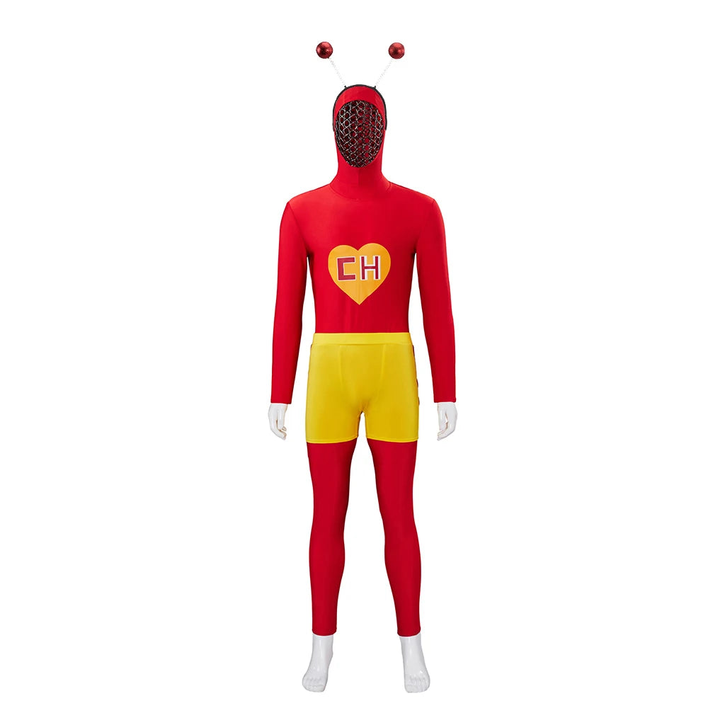 El Chapulín Colorado Cosplay Jumpsuit with Antennae
