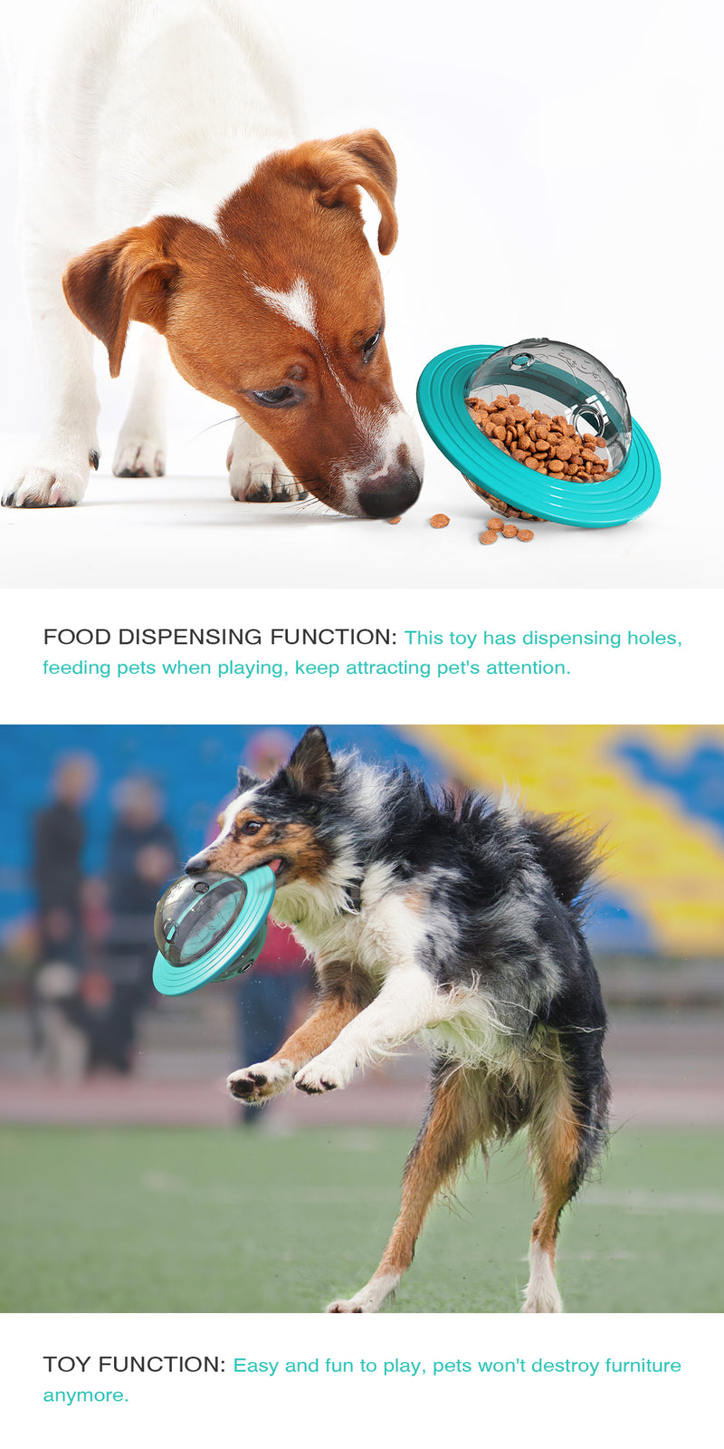 Dog Interactive Food Dispensing Treat Ball - Slow Feed Training Toy