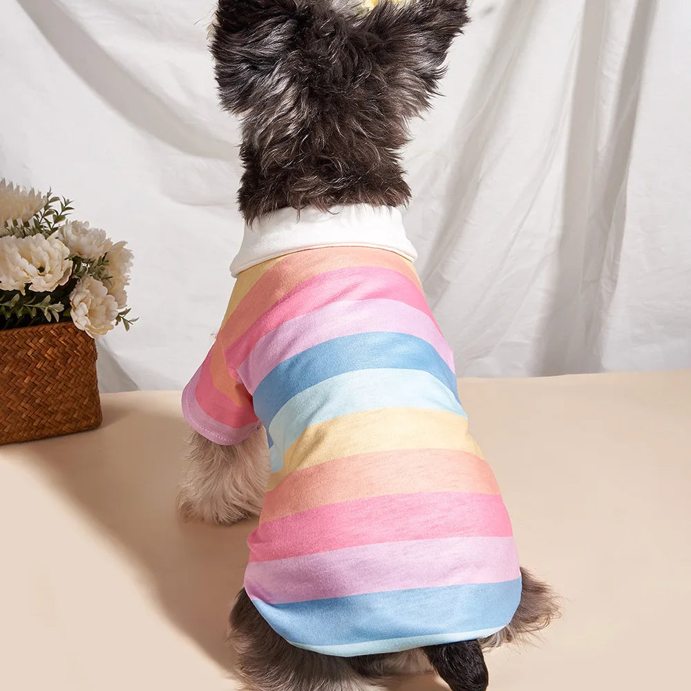 Classic Stripe Polo Shirt for Small Dogs