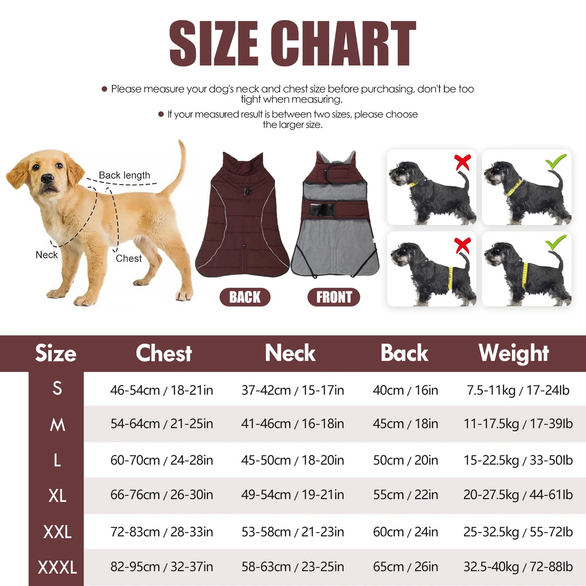 Waterproof Reflective Dog Coat with Adjustable Turtleneck
