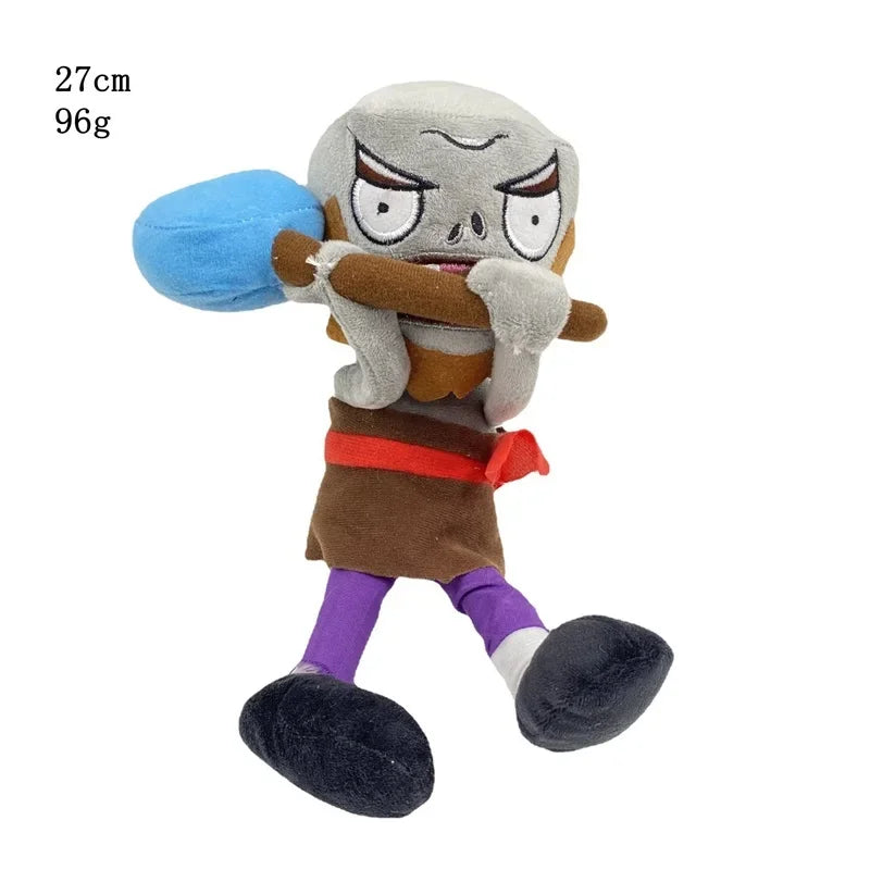 A plush toy of the Plants vs. Zombies character Gargantuar with gray skin, blue features, and brown clothing.