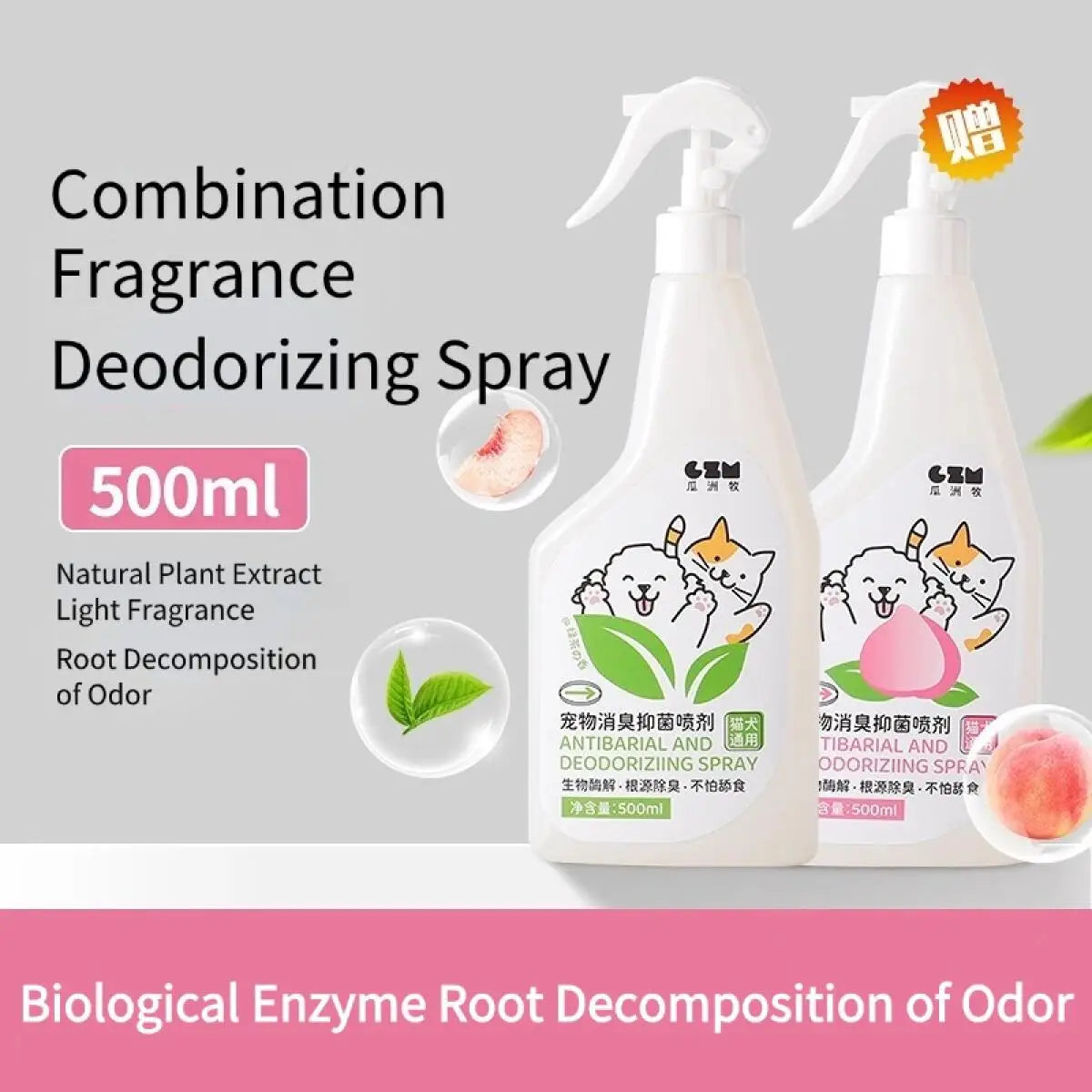 Enzyme Pet Odor Eliminator Spray – Urine & Stain Remover with Antibacterial Action