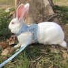 Adjustable Linen Rabbit Harness and Leash Set with Padded Comfort