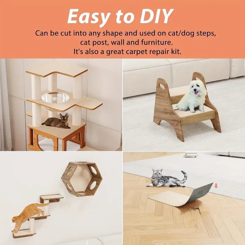 Self-Adhesive Cat Scratching Mat for Furniture Protection