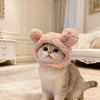 Adorable Bear Plush Pet Headwear for Cats and Small Dogs