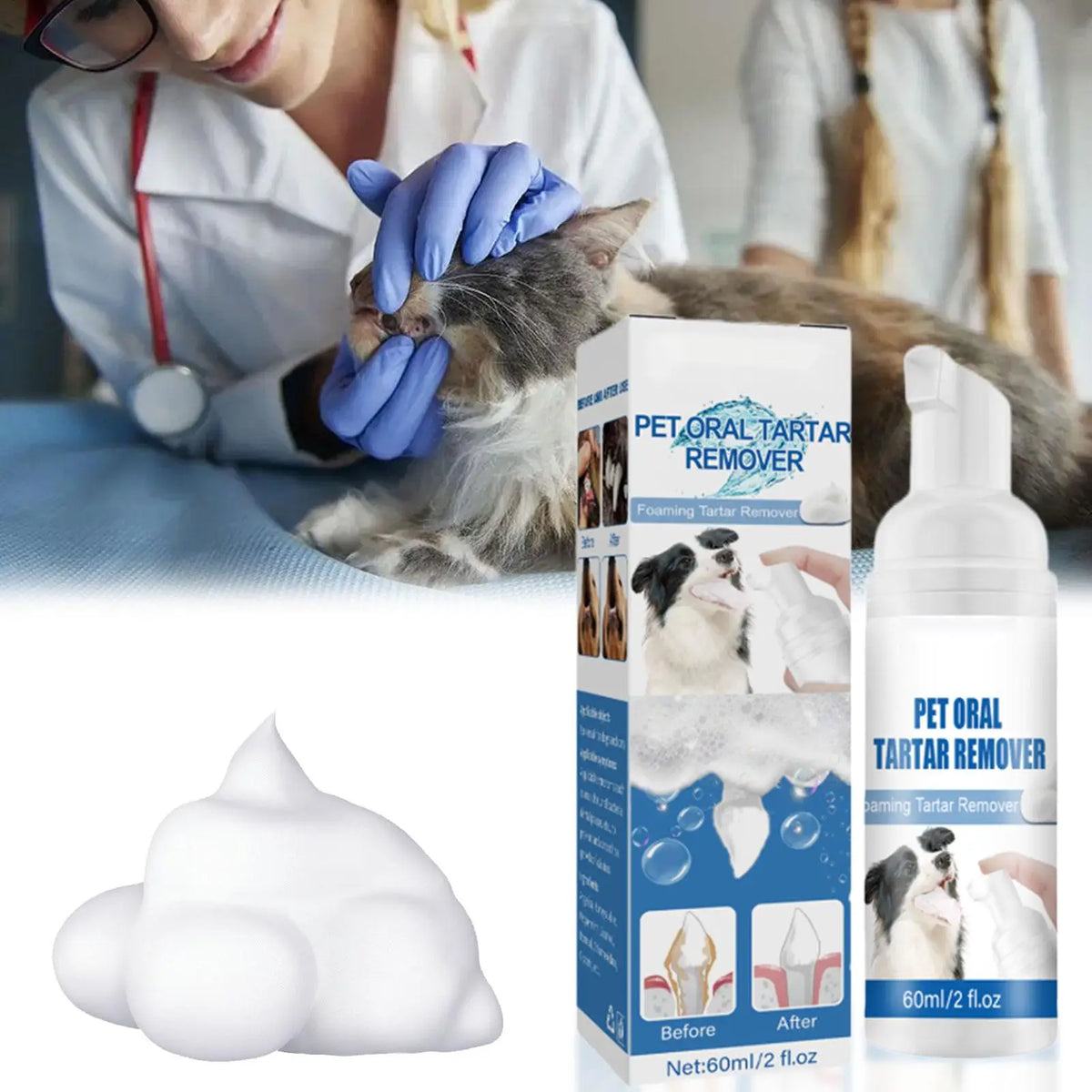 Natural Dental Care Foam for Dogs – Tartar Remover & Fresh Breath Solution