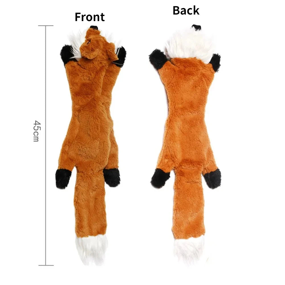 Squeaky Plush Dog Toy with Crinkle Paper – No Stuffing, Durable & Fun