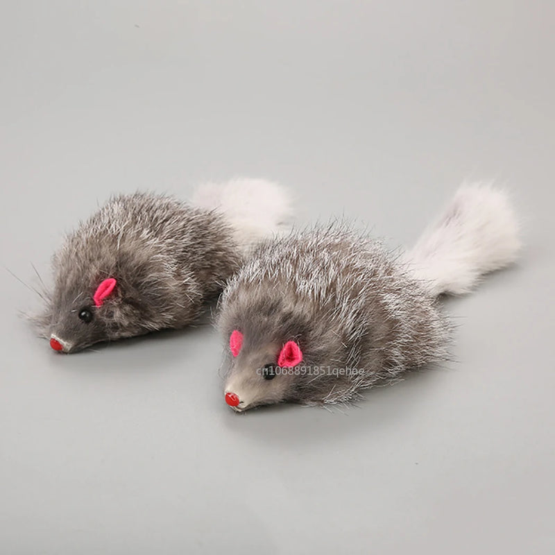 Jouet Souris en Peluche pour Chat avec Longue Queue