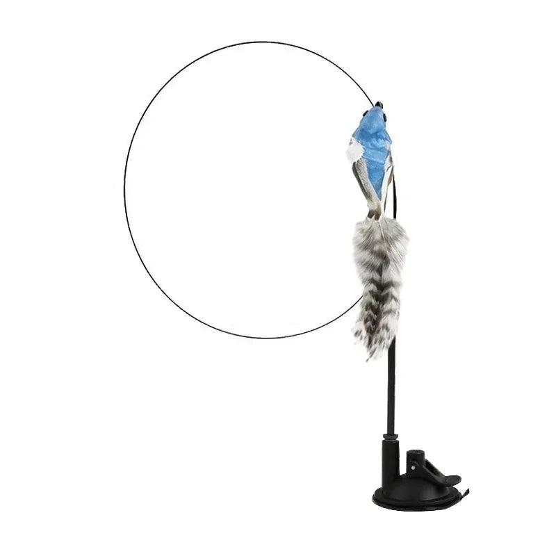 Jouet Interactif pour Chat en Forme de Paon avec Clochette