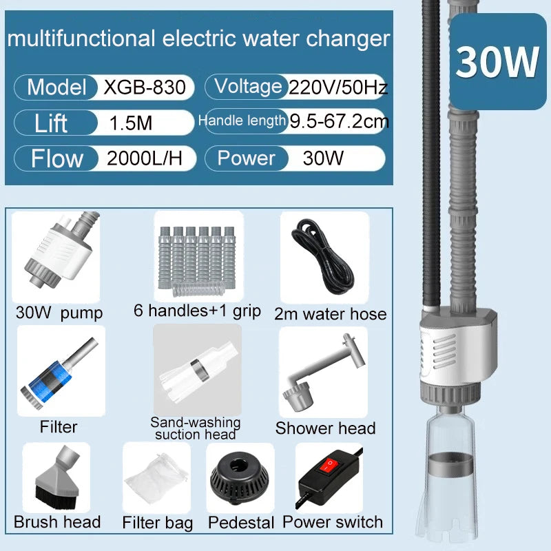 Elektrische Aquarium-Wasserwechsel-Pumpe & Kiesreiniger