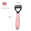 Pink small open-knot grooming brush for dogs and cats with a black handle