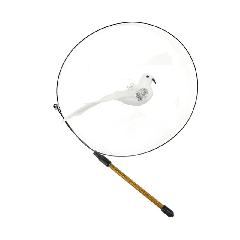 Jouet Interactif pour Chat en Forme de Paon avec Clochette