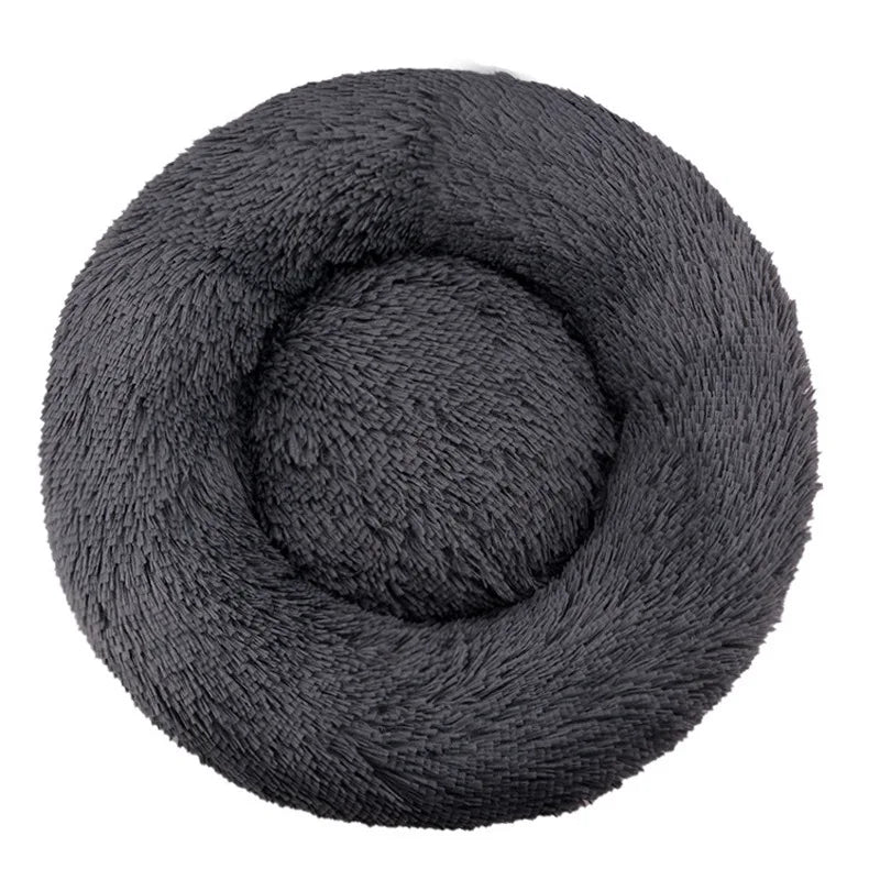 Cozy Plush Round Pet Bed for Dogs and Cats