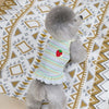 Summer Suspender Dog Dress - Striped Strawberry Print