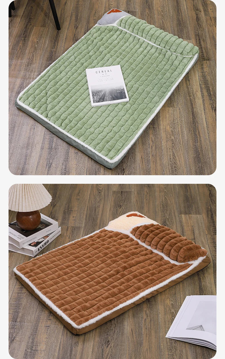 Winter Warm Dog Bed with Removable Cover - Large Kennel Mat