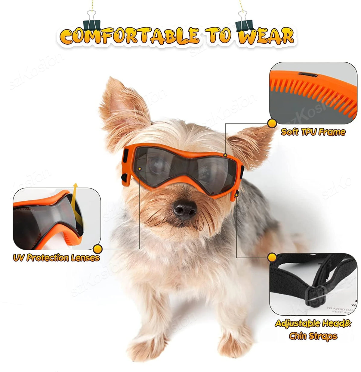 Adjustable UV Protection Dog Goggles for Small & Medium Breeds