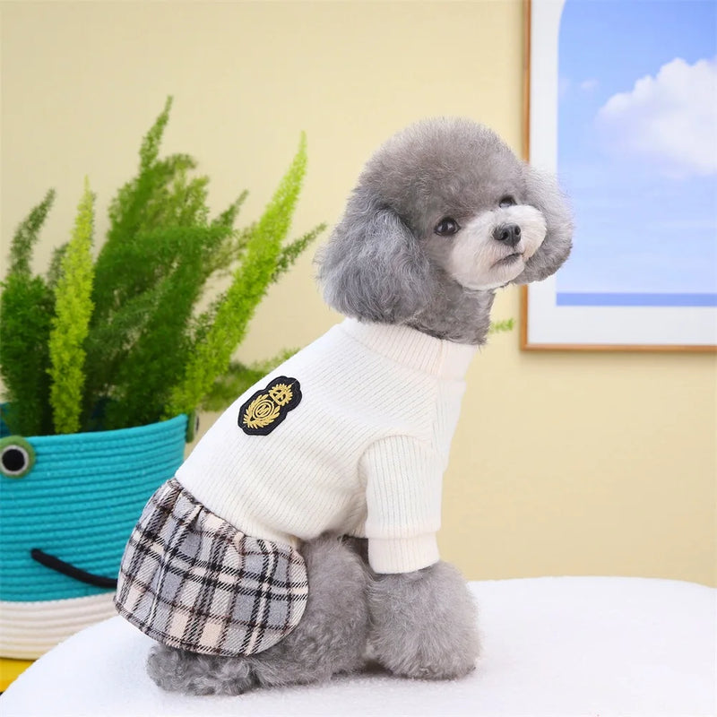 Vestido Clásico de Cuadros para Perro