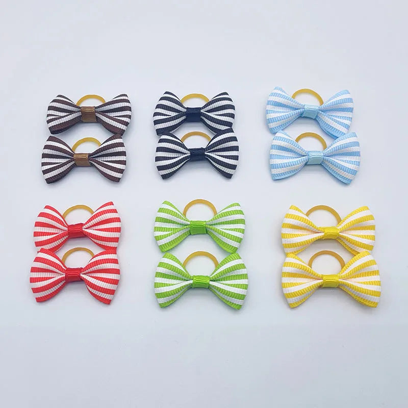 Pet Hair Bows with Elastic Bands (100-Pack)
