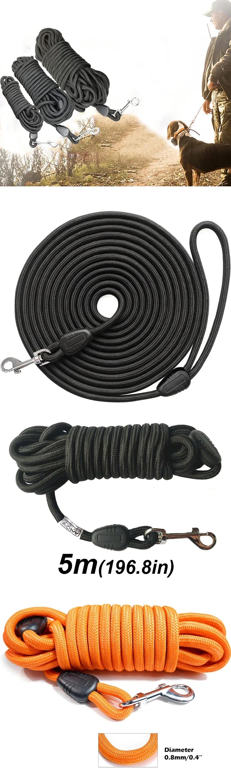 Robuste Nylon-Hundeleine für Rückruf und Training