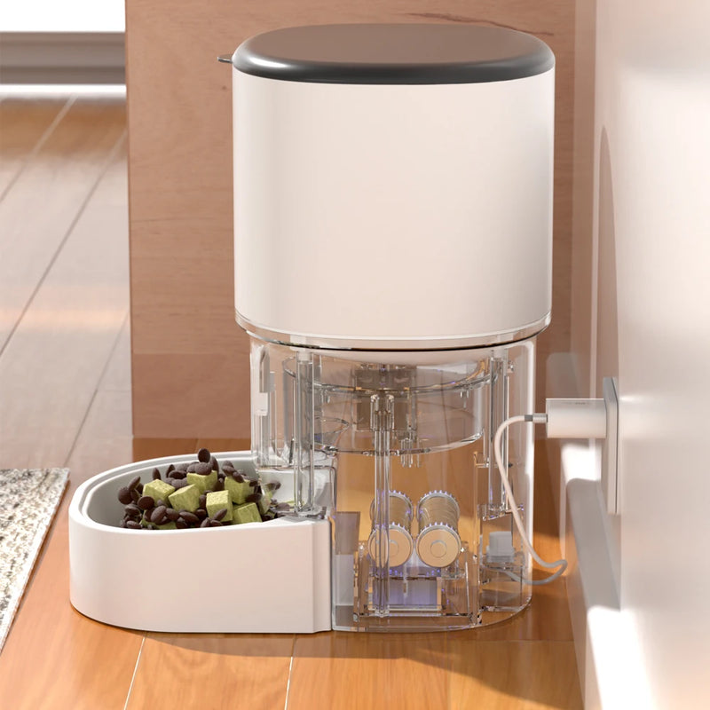 Dispensador automático de comida para mascotas con WiFi y capacidad de 4L