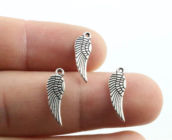 Antique Silver Wing Charms for Jewelry Making