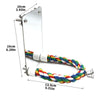 Interactive Parrot Activity Station with Mirror and Rope Perch