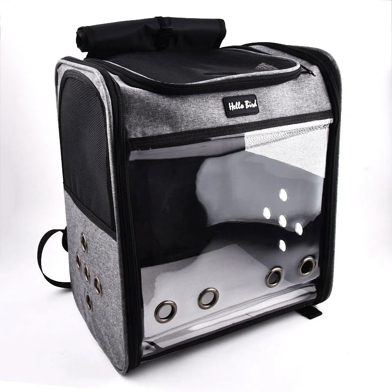 Breathable Bird Travel Backpack Carrier with Perch