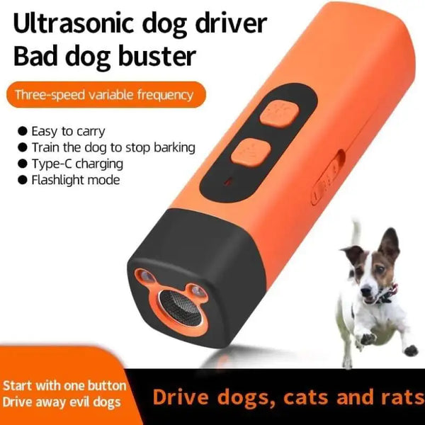 Ultrasonic Anti Bark Device for Dogs with LED Flashlight