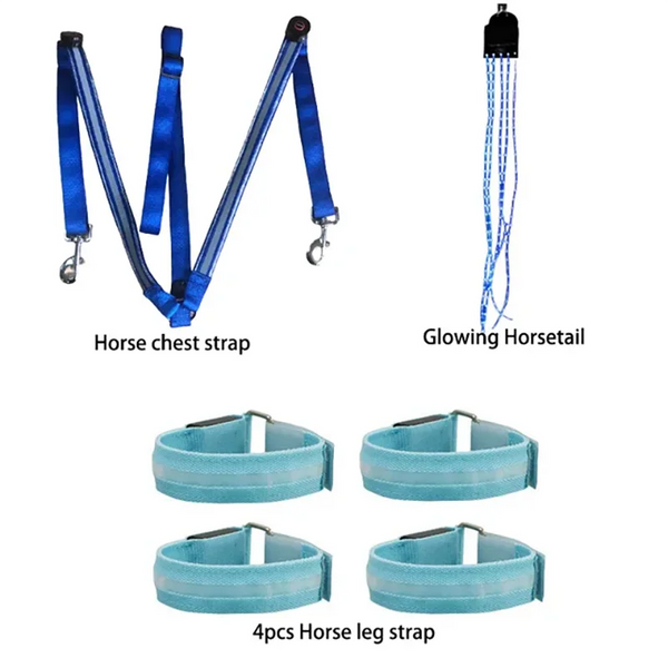 Set de Correas LED para Caballos: Seguridad y Visibilidad Nocturna