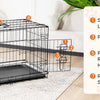 Extra-Large Foldable Metal Dog Crate with Double Doors and Leak-Proof Tray