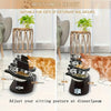 Comedero Elevado para Gatos de 3 Niveles con Base de Madera y Acero Inoxidable