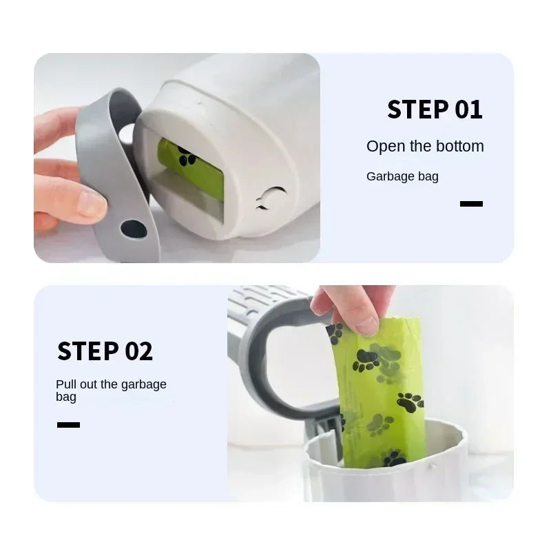 Pala para arena de gato autolimpiante con dispensador integrado
