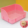 Corner Rabbit Litter Box with Removable Tray and Grid