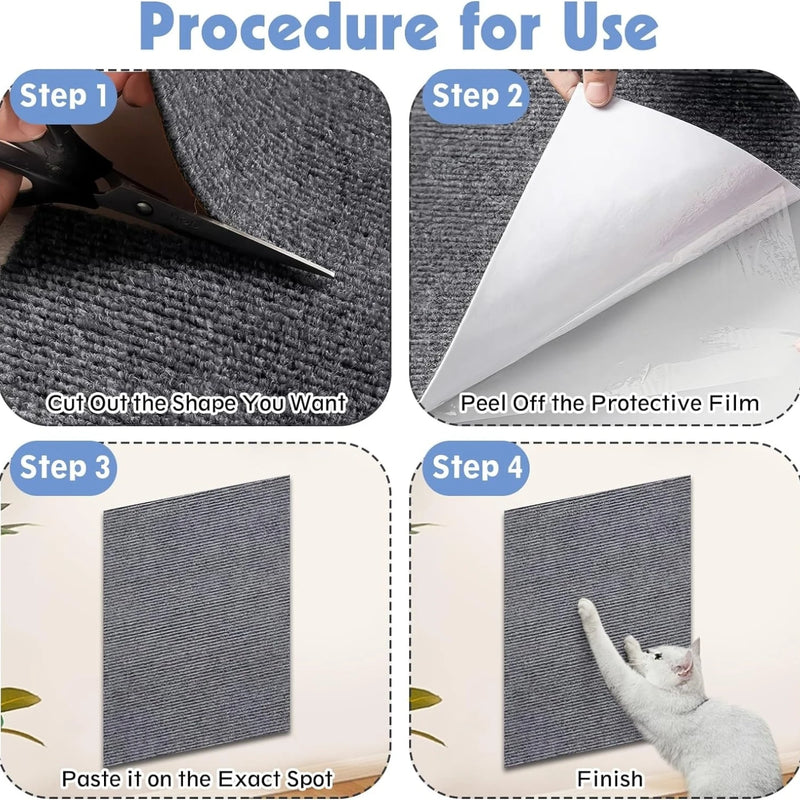 Cat Scratch Mat - Self-Adhesive, Trimmable Furniture Protector