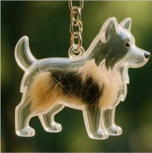 Pet Memorial Fur Keepsake Keychain Pendant