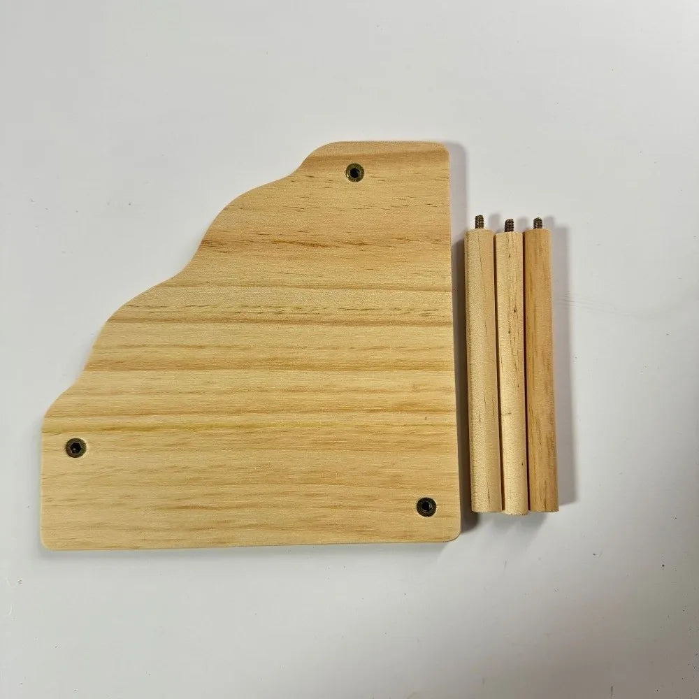 Wooden Hamster Play Platform with Two-Level Design