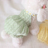 Yellow Floral Wreath Collar Mini Dog Dress