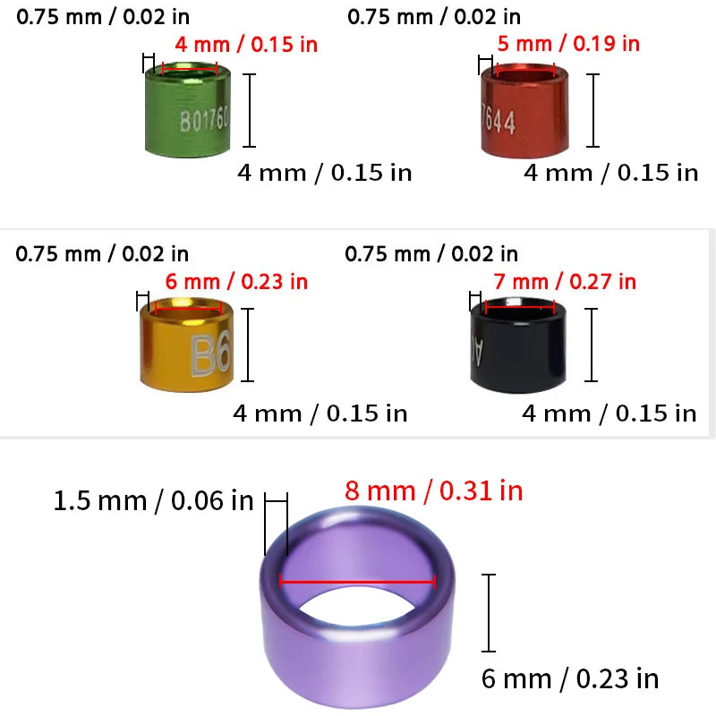 خواتم قدم الطيور للطيور - مفتوحة ومغلقة (10 قطع)