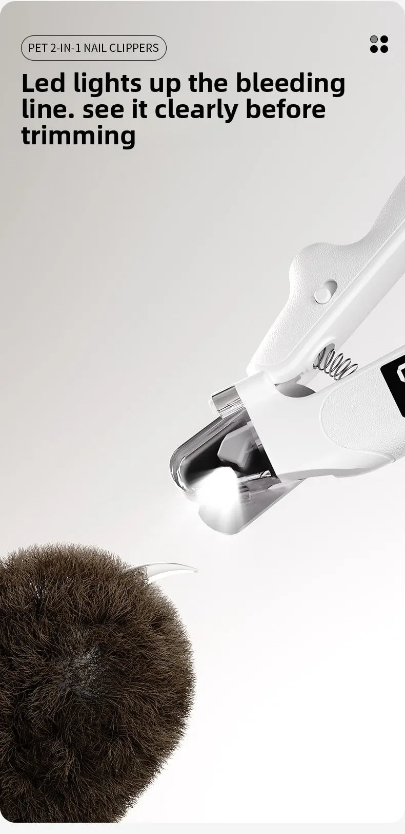 2-in-1 Pet Nail Clipper and Grinder with LED Light