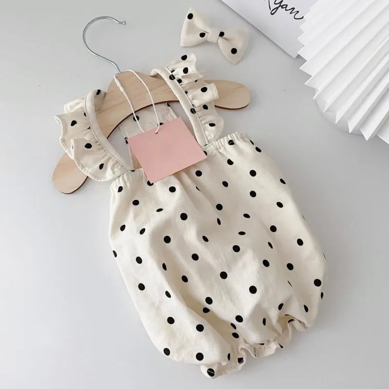 Polka Dot Summer Dog Dress with Suspender Straps