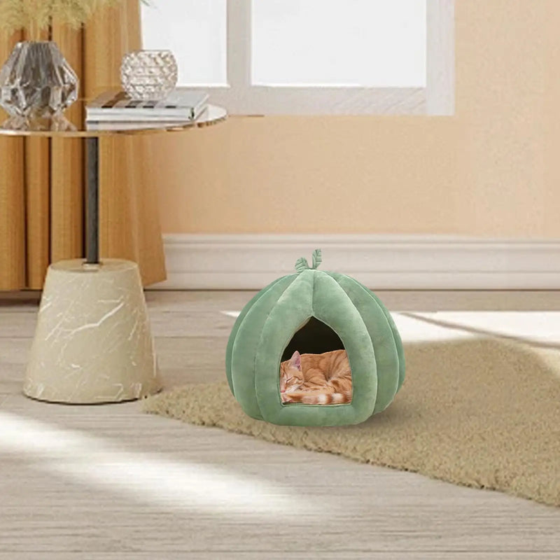 Lit pour chat en forme de citrouille d'Halloween