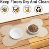 Anti-slip silicone pet feeding mat with a raised edge placed on a wooden surface.