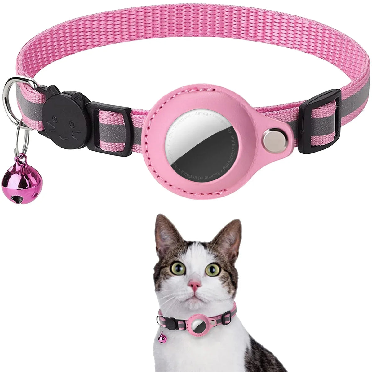 Breakaway Cat Collar with AirTag Holder and Reflective Strips