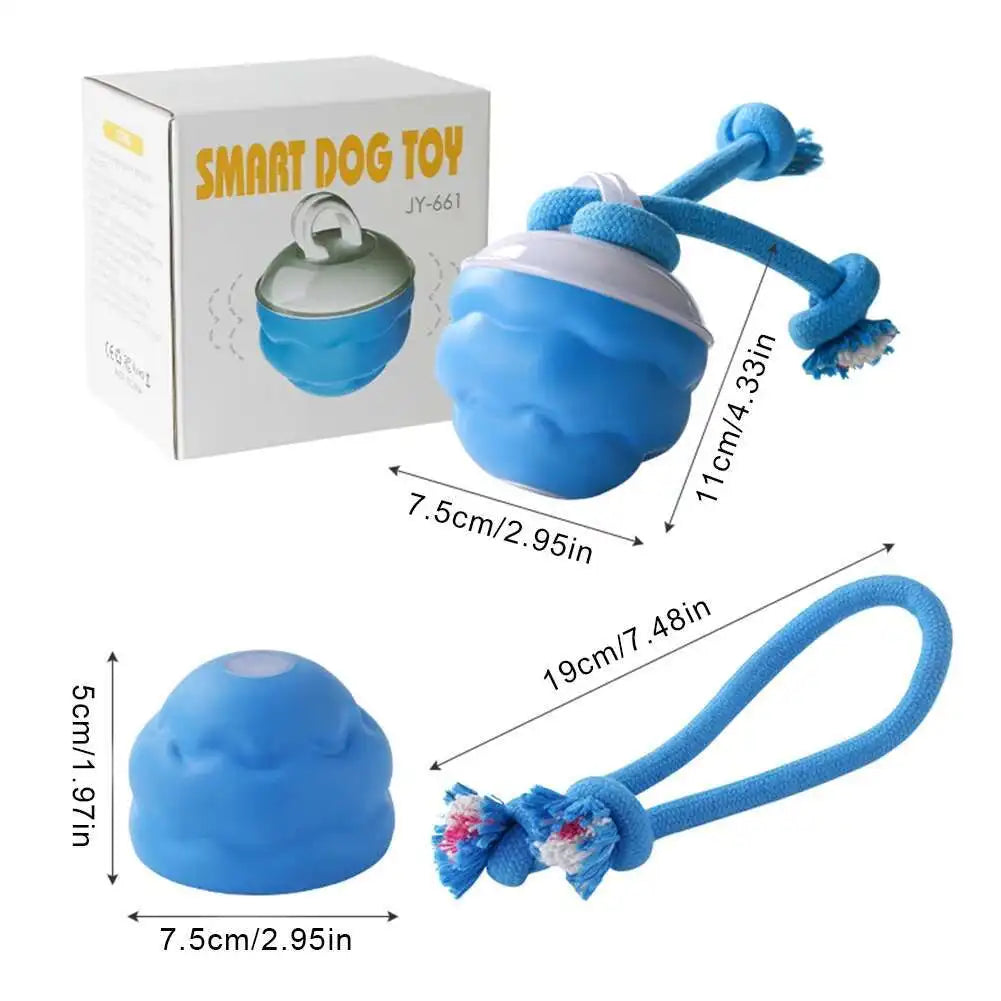 Interactive Rolling Dog Ball with Motion Sensor and Rope