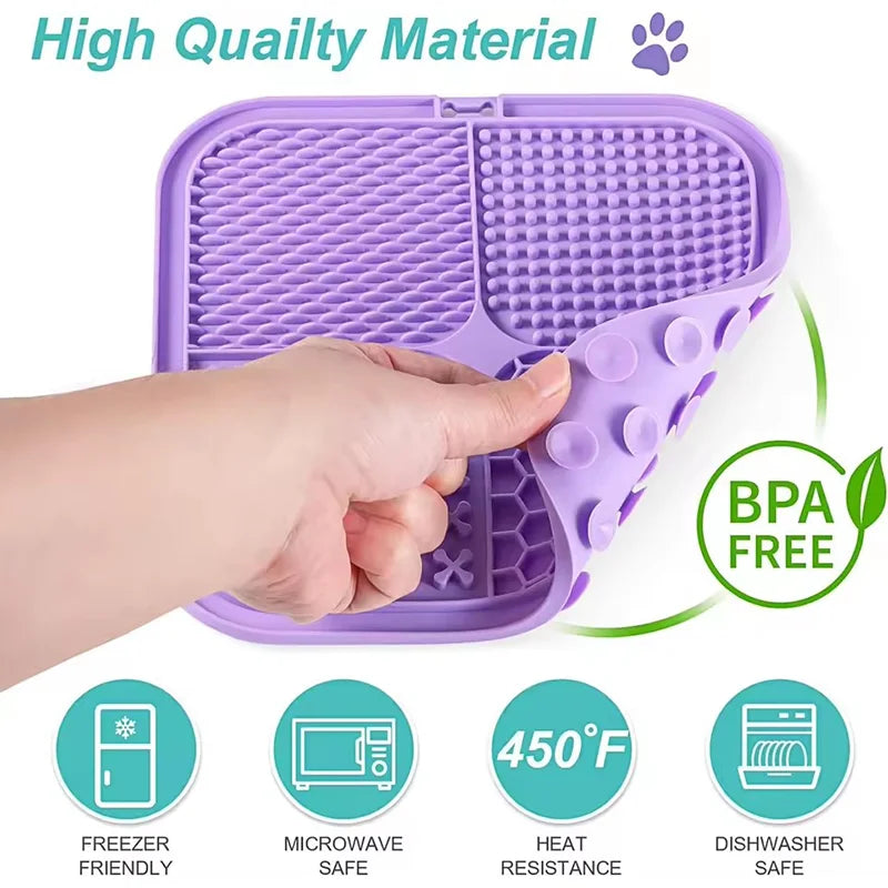 Food-Grade Silicone Pet Lick Mat with Suction Cups
