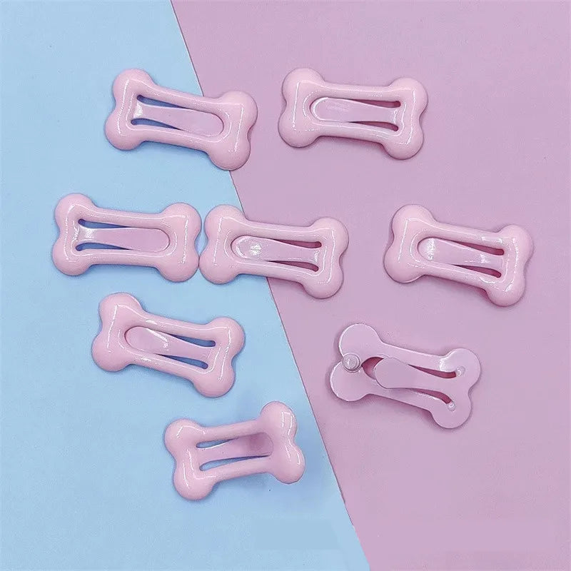Bone-Shaped Pet Hair Clips for Dogs and Cats