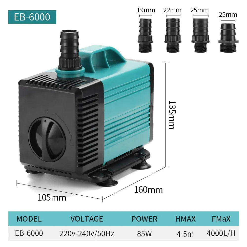 Submersible Aquarium Water Pump with Adjustable Flow