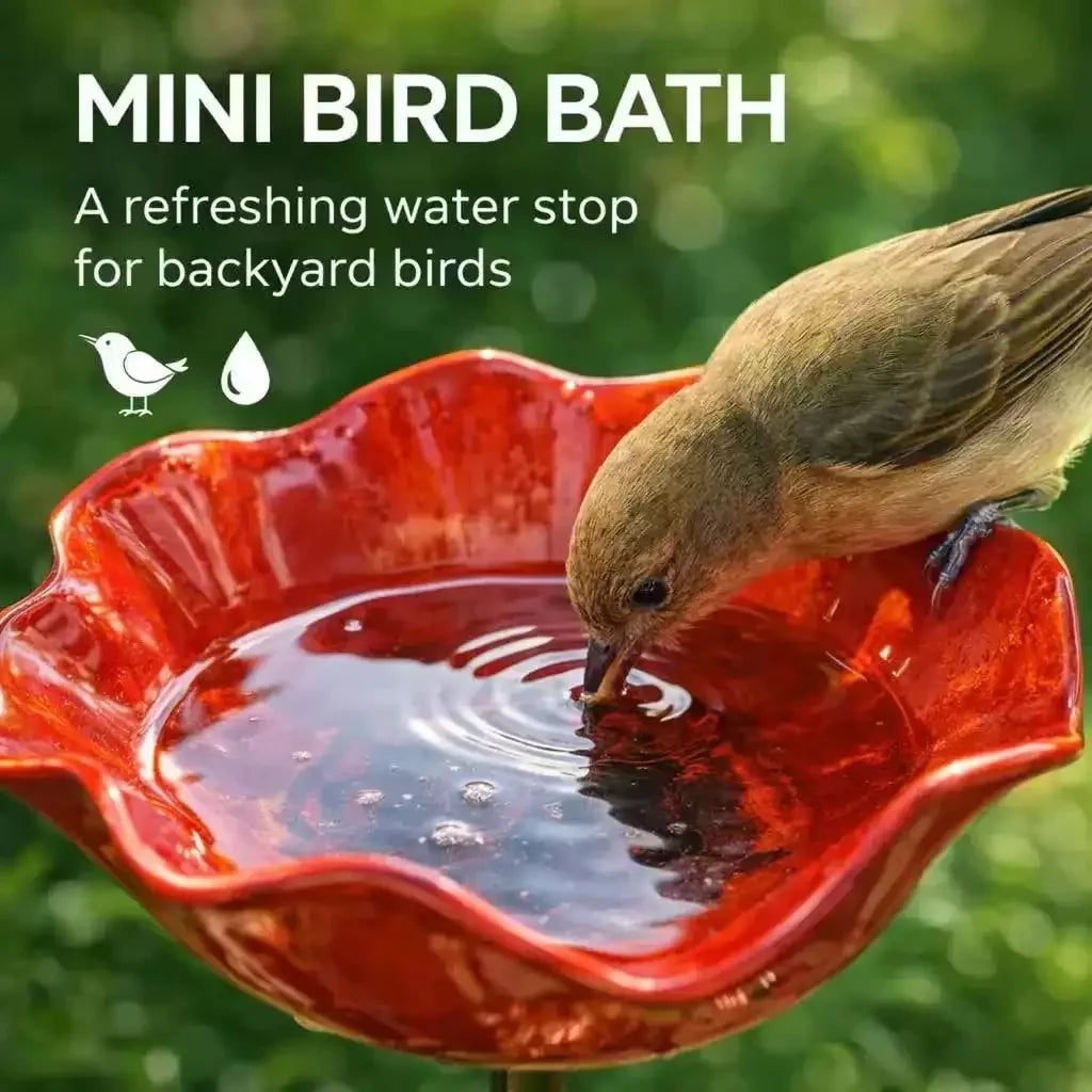 Decorative Flower Bird Feeder and Waterer for Garden