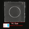 A square grid of small beads with a central circular area, labeled 14.5cm and suitable for 2.6mm beads.